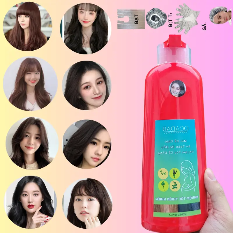 Dầu Gội Nhuộm Tóc Ocadar 500ml, Phủ Bạc, không Dính Da Đầu, Lên Màu Dễ Dàng, Mùi Dễ Chịu, Bền màu Không chứa silicon 0