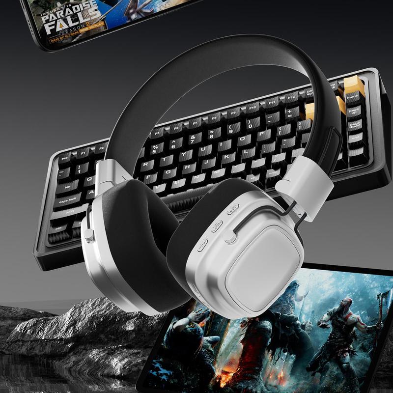 Wireless Over-Ear Headphones, BT5.3 Wireless Headphones, Bluetooth-compatible Fashionable Headphones for Gaming, Travel, Home, Office 0