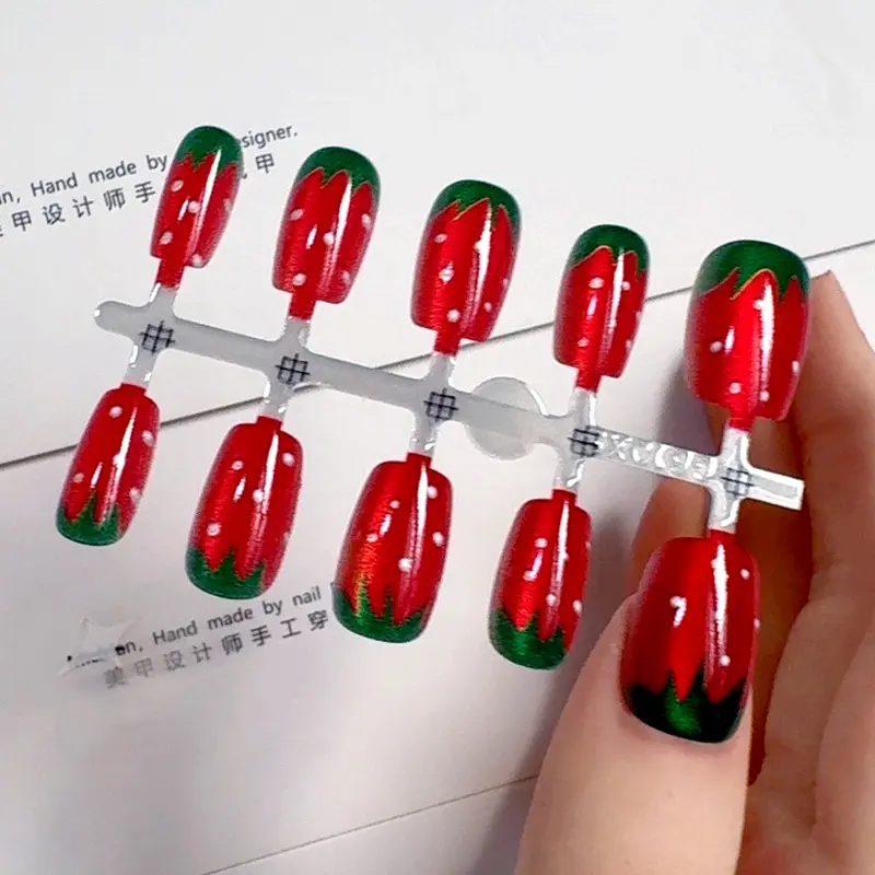 เล็บแบบสวมมือ 30 ชิ้น / ตาแมวกึ่งทำมือ 10 ชิ้น ใช้ซ้ำได้ เพ้นท์เล็บ แผ่นแปะเล็บสำเร็จรูป ผลิตภัณฑ์สำเร็จรูป
