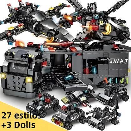 Bộ Lắp Ráp Xe Cảnh Sát, Robot & Máy Bay Chiến Đấu,Xếp Hình Cảnh Sát SWAT 500…