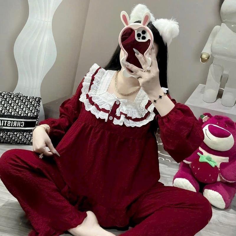 Bộ Đũi Xô mềm [ Cổ Vuông 1 nơ Cúc Áo ] va [Bông Hoa] chất vải mềm mỏng mặc thoải mái , Kiểu dáng đẹp , Viền ren ở Cổ thay đổi theo từng đợt dành cho Nữ ( 42-58 Kg )