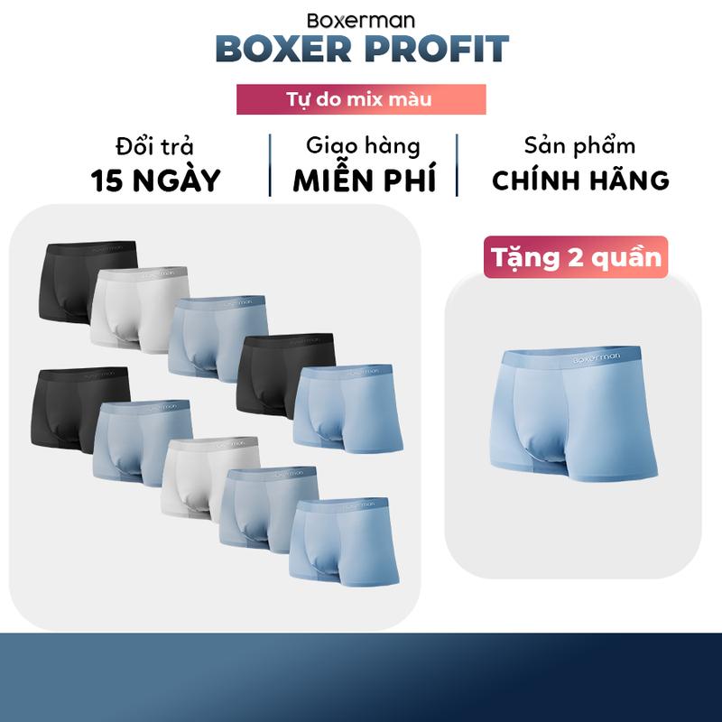 COMBO 10 Tặng 2 Quần Boxer Profit thun lạnh BOXERMAN Menswear Quần Boxer Sịp Quần Lót