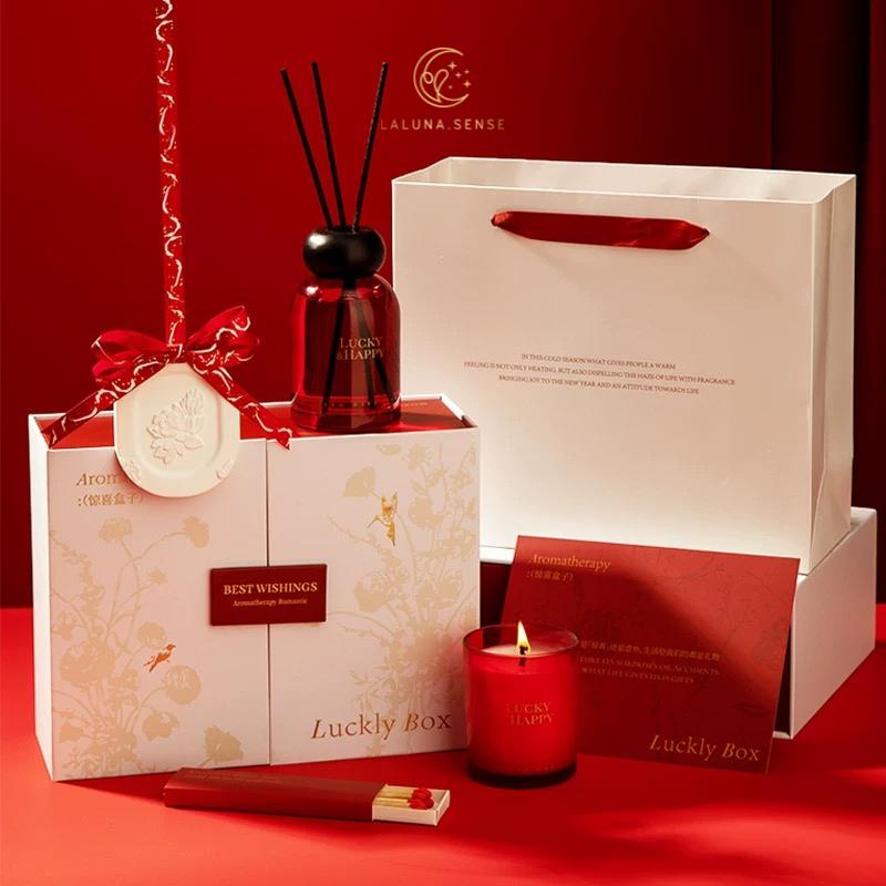 Bộ Quà Tinh Dầu Thơm Nến Thơm LALUNA.CENT Aroma Luxury - Giảm Stress, Cải Thiện Giấc Ngủ - Bộ Quà Tặng Sang Trọng - Bộ Quà Tặng Valentine, Quốc Tế Phụ Nữ