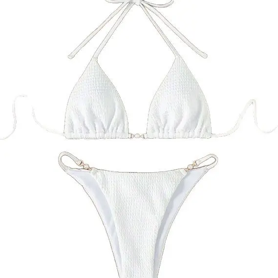 Bikini Gợi Cảm, Xu Hướng Phong Cách Châu Âu Và Mỹ, Dây Đeo Cổ, Dây Xẻ Tà, Với Các Điểm Nhấn Của Suối Nước Nóng, Có Ngày: 2025 4