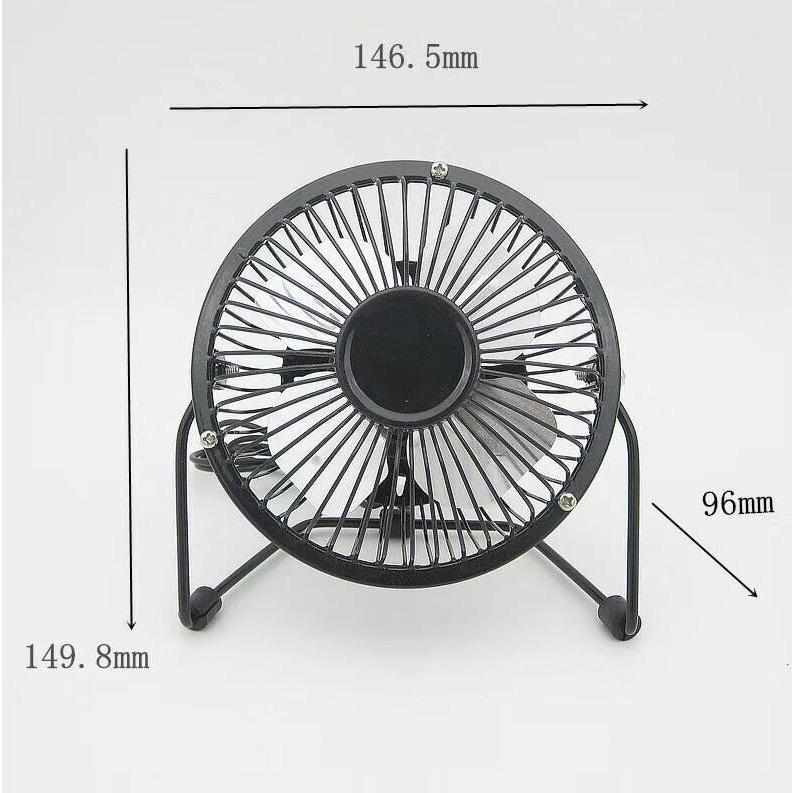 Quạt mini lồng sắt 4 inch cắm cổng usb, củ sạc hoặc pin dự phòng phù hợp với dân văn phòng hoặc trẻ sơ sinh