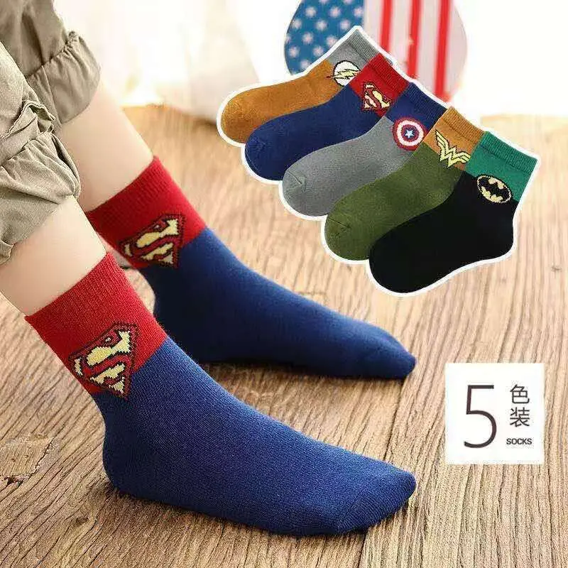 Bộ 5 Đôi Tất Trẻ Em, Giáng Sinh Và Năm Mới, Màu Đỏ Và Hồng, Thiết Kế Hoạt Hình Dễ Thương, Thích Hợp Cho Bé Trai Và Bé Gái, Dày Dặn Và Mềm Mại, Cho Trẻ Em Từ 0-12 Tuổi Cotton 6