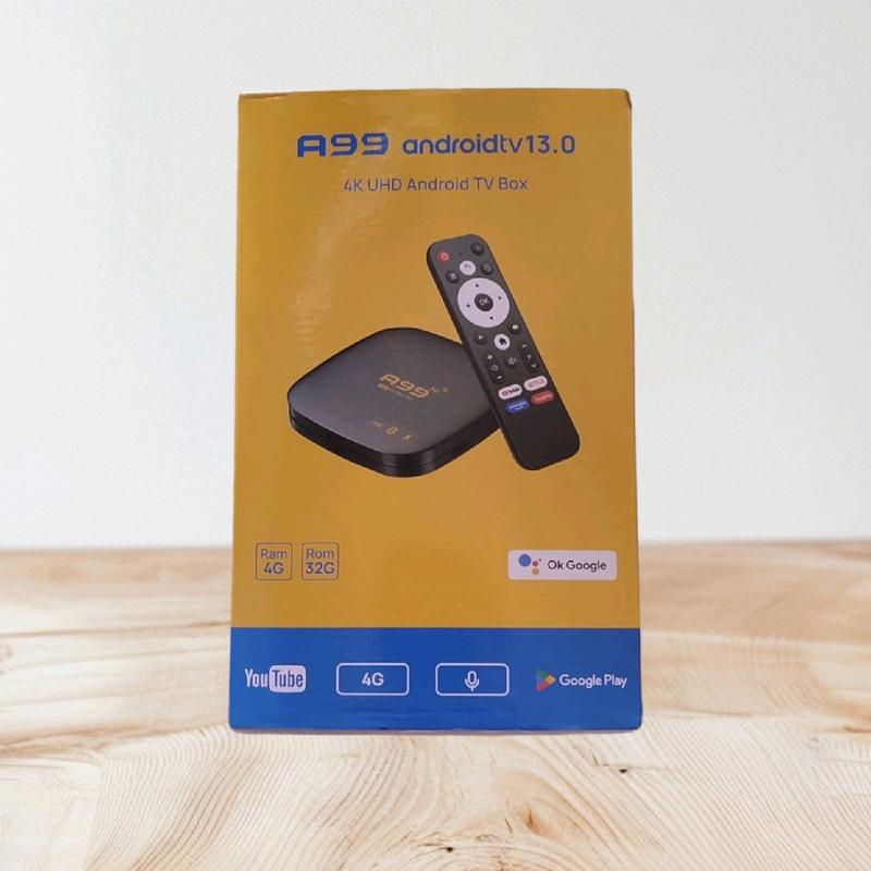 Hộp Android TiVi A99 Ram 4G Bộ Nhớ 32G Bluetooth 5.0 - 4K UHD Hệ Điều Hành Andoid 13.0 Điều Khiển Tivi