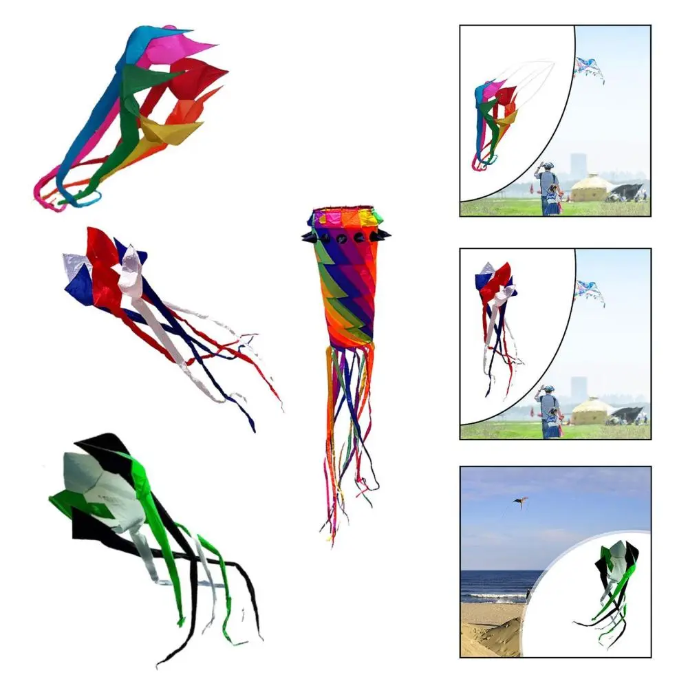 Rotable Tail Kite Flyer Kite Popular Rotating Tube Kite Long Tail Kite for Sports