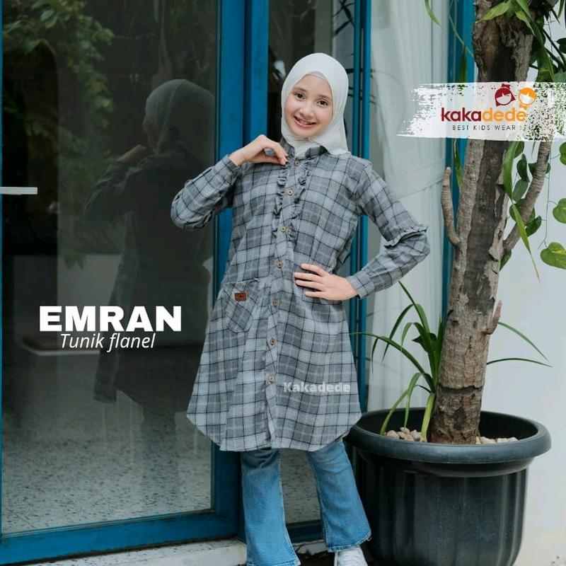 Tunik Flanel lengan panjang anak perempuan 4 - 16 tahun remaja kakadede 6