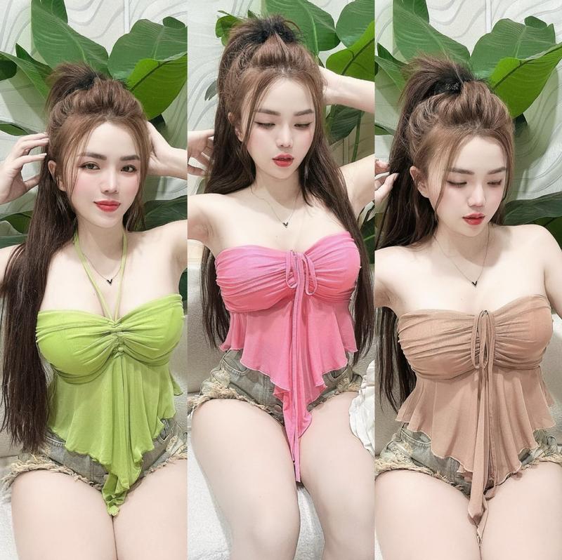 Product Introduction of Áo lưới  xòe lai nhọn có dây rút  - nd 3