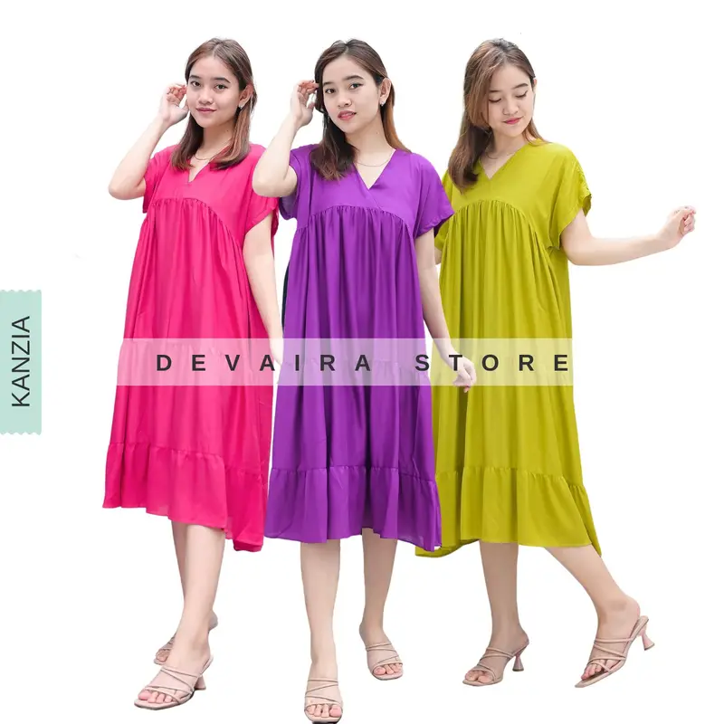 Kanzia Homedress Daster Rayon Jumbo Bumil Kekinian Terbaru 0