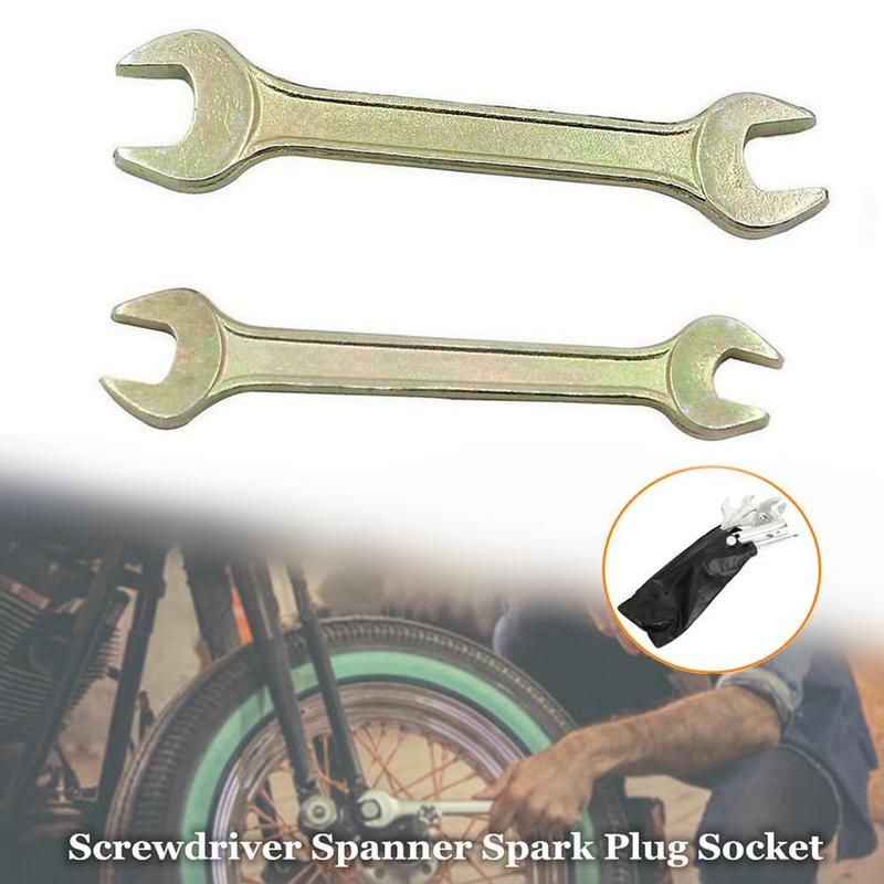 Product Introduction of 5Pcs Motor Tool Kit, Spark, Plug Remover, Wrench, Pliers With Black Storage Pocket Motorcycle N2C9 76