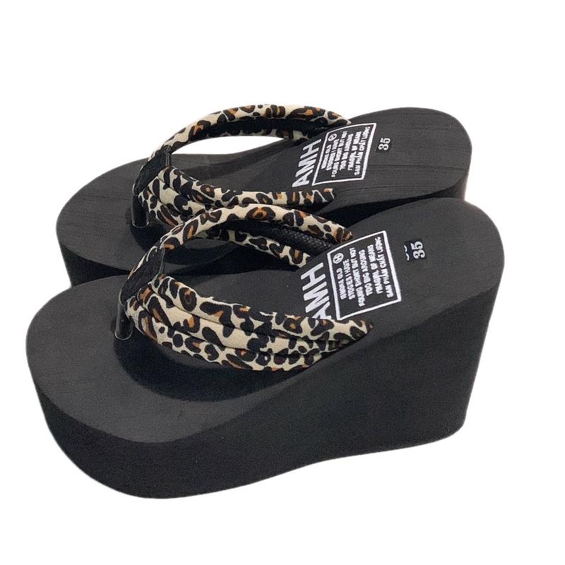 Dép kẹp xốp quai vải họa tiết đế 5cm - 7cm - 9cm - 12cm