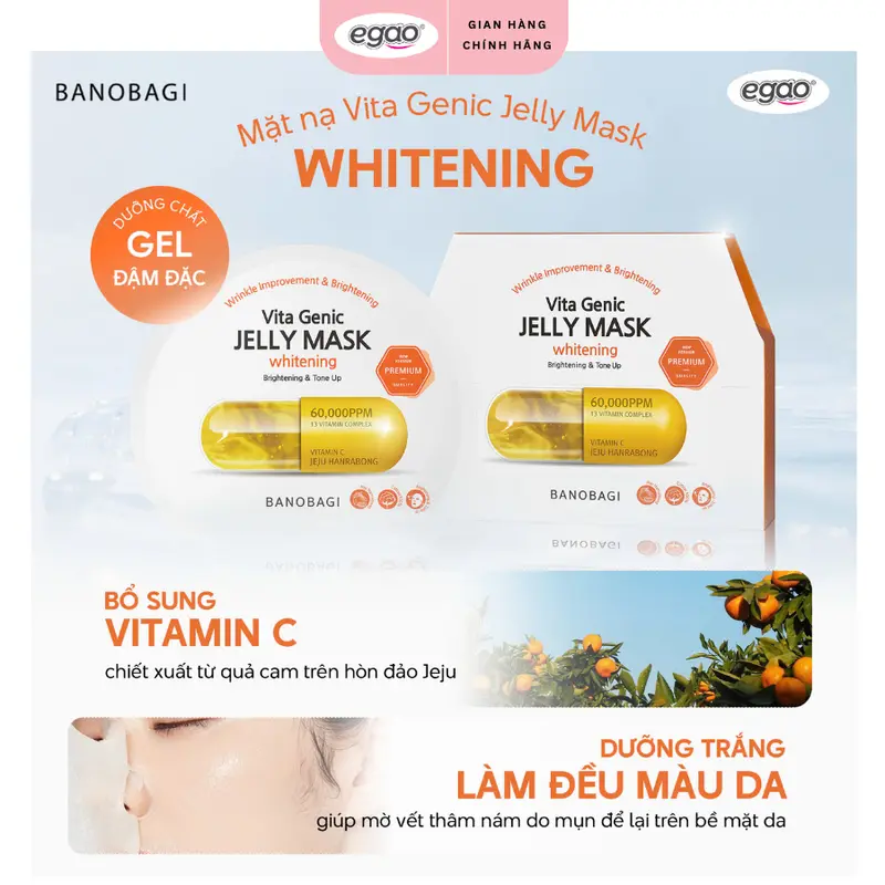 [Live] Combo 10 Miếng Mặt Nạ Banobagi Cấp Ẩm, Dưỡng Da, Vita Genic Jelly Mask 300g – Egao 3