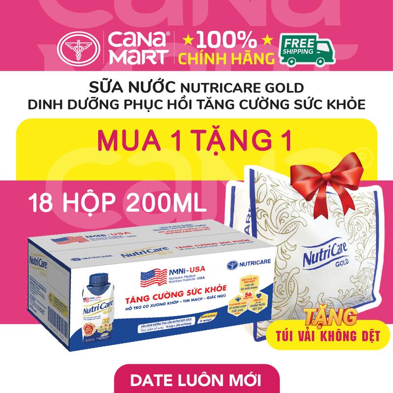 Thùng sữa bột pha sẵn NutriCare Gold dinh dưỡng cho người lớn tuổi (200ml)