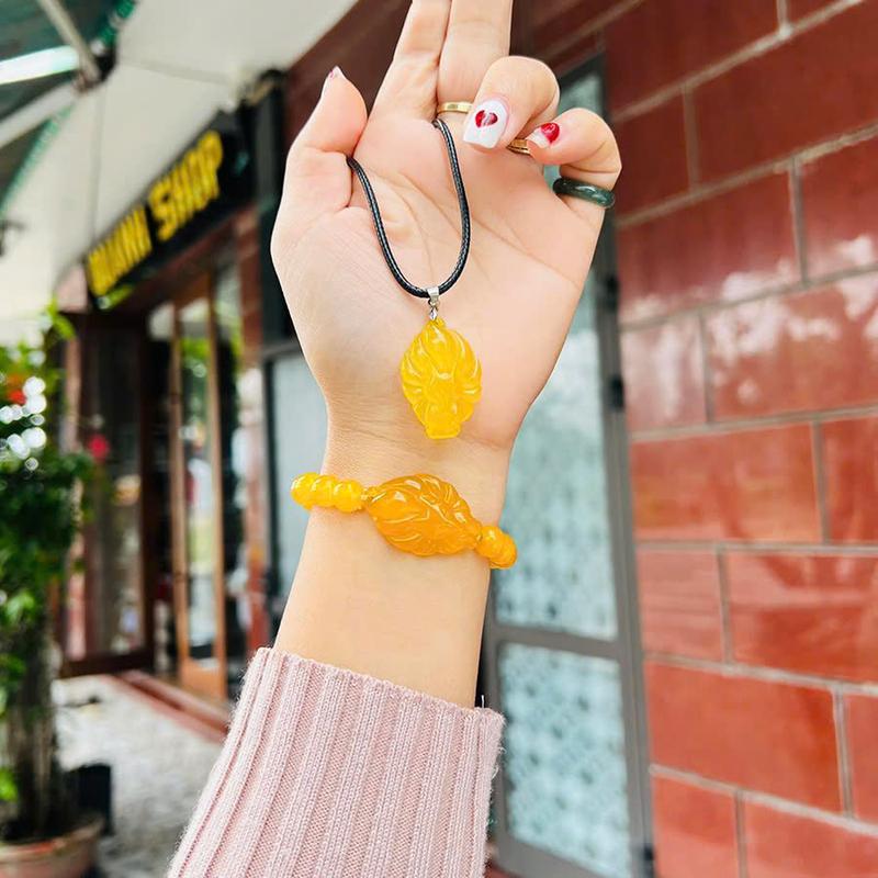 Combo Vòng Tay Lắc Tay Dây Chuyền Vòng Cổ Nữ Đá Phong Thủy Hồ Ly Chúa  Tặng Kèm Hộp Gấm 4