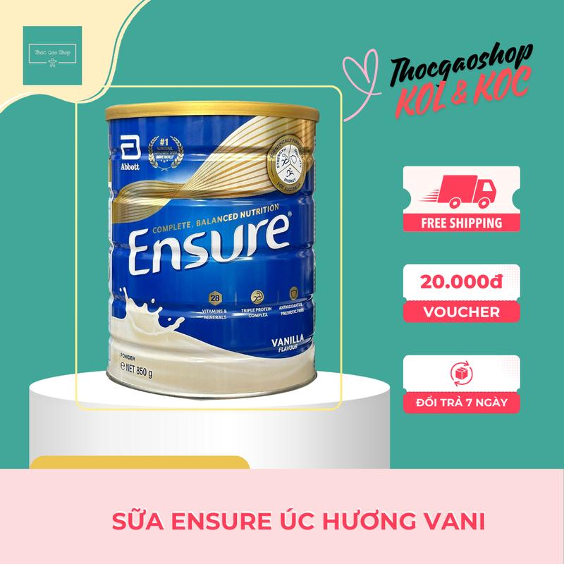 (AFF SIÊU SAO) Sữa Ensure Úc 850gr hộp thiếc mẫu mới và cũ cho người trên 12 tuổi