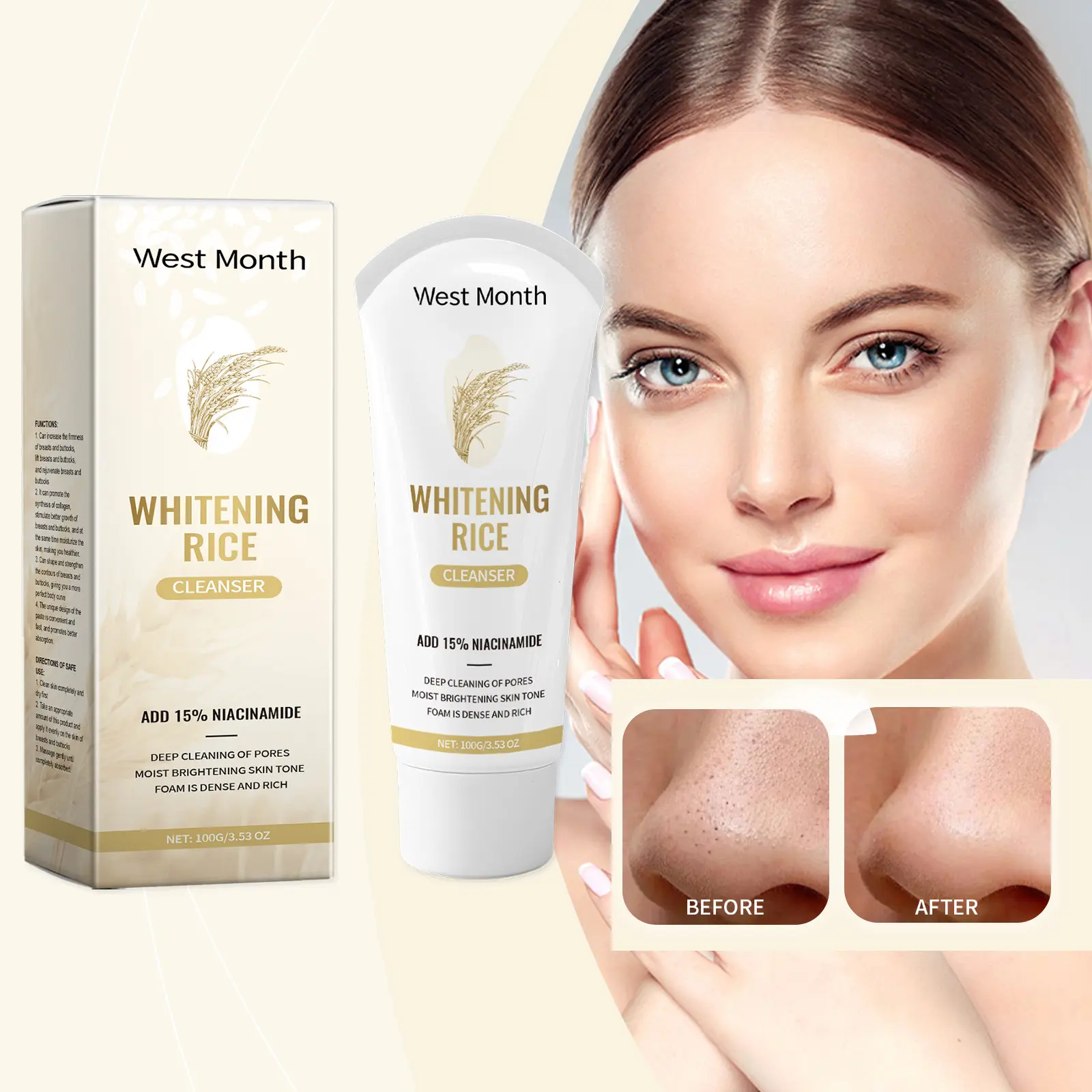 Sữa rửa mặt điều trị mụn đầu đen và mụn trứng cá, làm sạch da mặt, làm mềm da, nuôi dưỡng nhẹ nhàng, sữa rửa mặt tạo bọt