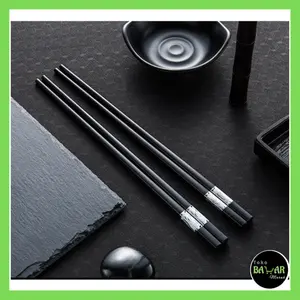 Sumpit Premium Bahan Melamin / Sumpit Hitam Melamin Tembaga Tebal / Sumpit Melamin Anti Panas Serbaguna Plastik