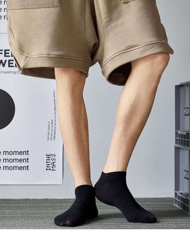 Product Introduction of Black, White and Gray Socks Men's Autumn and Winter Pure Color Minimal Versatile Tube Socks Ins Trendy Solid Color Stockings Black Socks Men 21