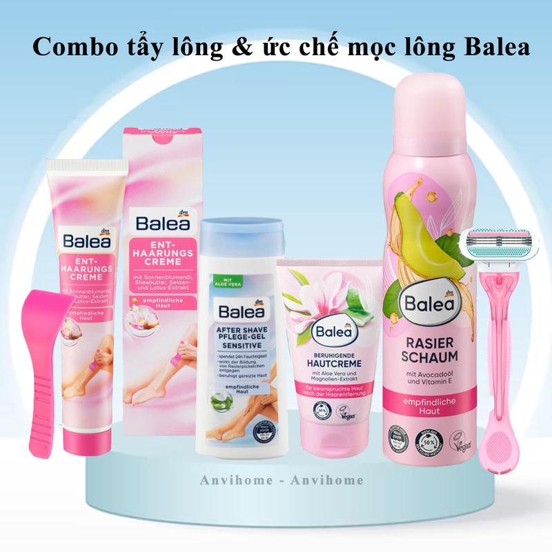 Bọt cạo tẩy lông Balea, gel cạo lông, kem dưỡng sau cạo lông, kem tẩy lông (tặng kèm dao cạo lông) Mật Ong Triệt Lông Cạo Râu Waxing