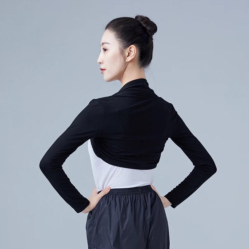 Women Ballet Short Dance Waistcoat Adults Teen Ballet Tops White Black Dance Shirts Dance Costumes 3