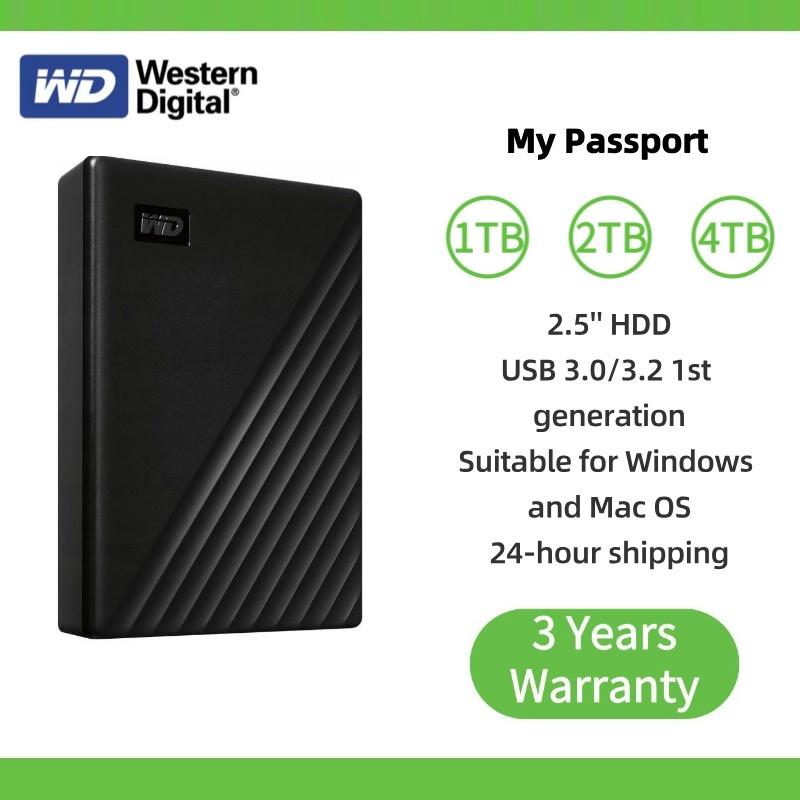 【LOCAL STOCK】Western Digital WD My Passport 1TB / 2TB / 4TB 2.5'' Portable HDD USB3.2 External Hard Drive Storage Komputer Komputer 0