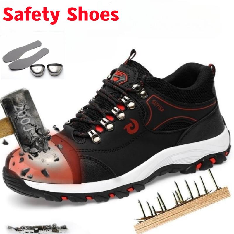 Brand GenGeGo( 3 Days Delivered COD)Men's Safety Shoes Work Shoes Men's Work Boots Steel Toe Shoes Puncture Outdoor Construction Safety Sneakers Men Steel Toe Work Safety Boots 4
