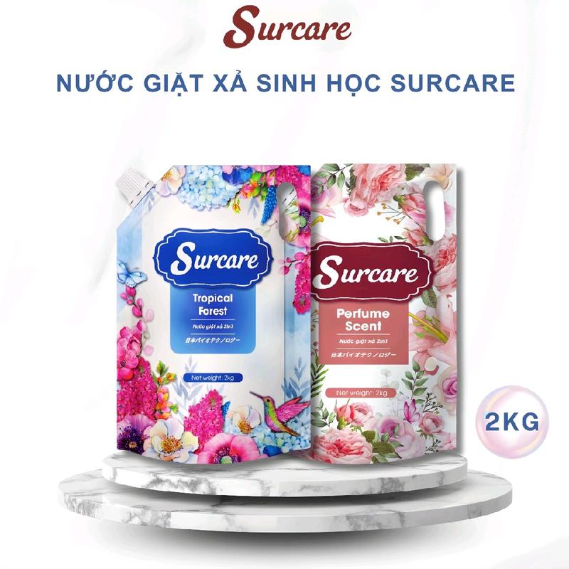 Nước giặt xả sinh học Surcare 2KG - Lưu Hương, Thơm Ngát Hương Hoa