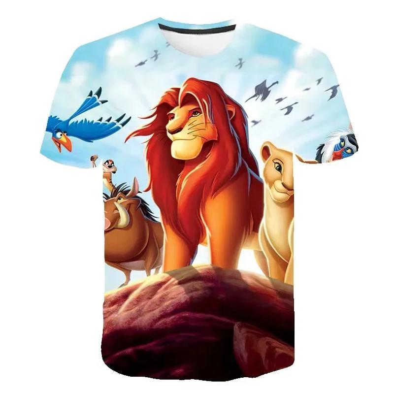 Áo Thun In Hình Hoạt Hình Simba Vua Sư Tử, Disney, Thời Trang, Dành Cho Trẻ Em, Phong Cách Thường Ngày, Rực Rỡ, ngắn Tay, Thích Hợp Cho Bé Trai Và Bé Gái 4