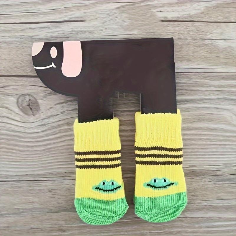 4pcs/Set Cartoon Frog Pattern Pet Socks, Cute Breathable Socks For Small Dogs & Cats, Soft Dog and Cat Clothing 8