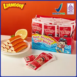 [HALAL] LIANGGUI LUVISH CRAB STICK (Rasa Barbecue/Pedas), Cocok untuk Buang Lapar Sehari-hari/Makanan Ringan Nonton Drama/Berbagi Kantor, Makanan Ringan Seafood dengan Rasa Khas, Meniru Tekstur Daging Kepiting ，Kemasan Kecil Mandiri Mudah Dibawa