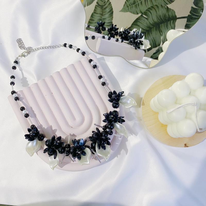 (BUY 1 GET 1 FREE ) Kalung Crystal Beads Choker Necklace Pearl Premium Sale 4