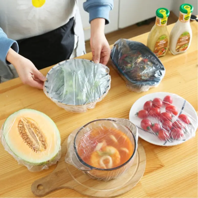 Disposable Food Storage Cover, 100pcs/set Clear Elastic Food Storage Bag, Household Kitchen Accessories for Home Picnic Dining Room