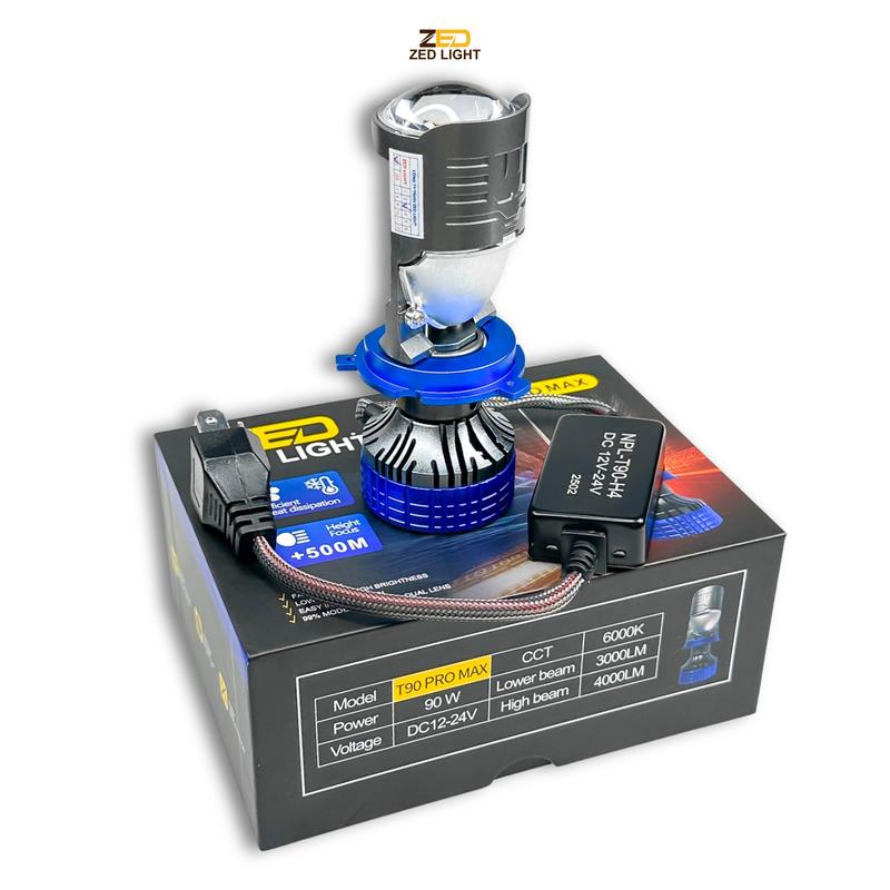 Đèn Pha Bi Cầu T90 PROMAX ZED LIGHT - Hàng Cao Cấp 90W - Lắp Cho Oto Xe Máy Chân Bóng H4 ĐiệnBình 12-24V - Bảo Hành 24 Tháng 3
