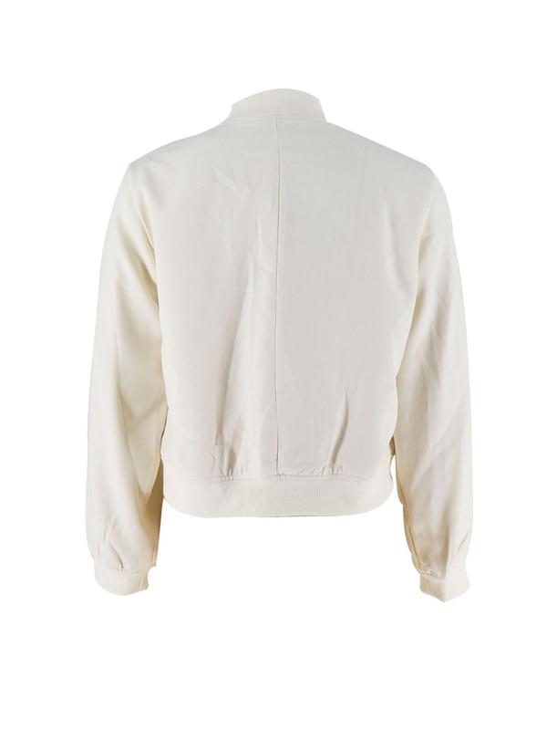 Women's Plain Flap Pocket Crop Bomber Jacket, Designer Jacket, Casual Comfort Long Sleeve Button Front Varsity Jacket, Lady Outerwear for Daily Wear, Womenswear, Coat, Winter Top, Longsleeves Tops for Women, Womenswear 2