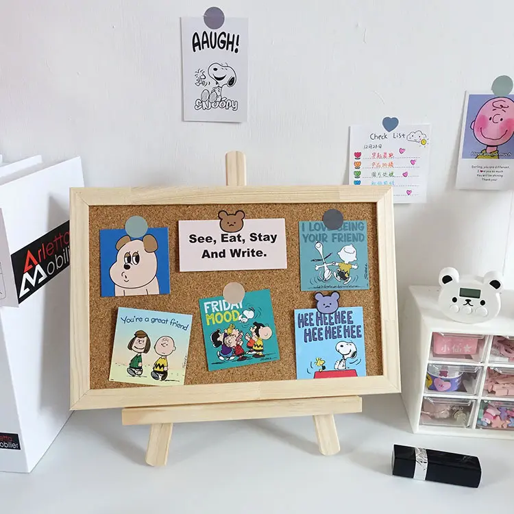 bảng ghim treo tường，Bảng ghim bần gỗ ghim ghi chú, tranh ảnh, postcard decor bàn học, bàn làm việc Decor Phòng Trang Trí Nhà 4