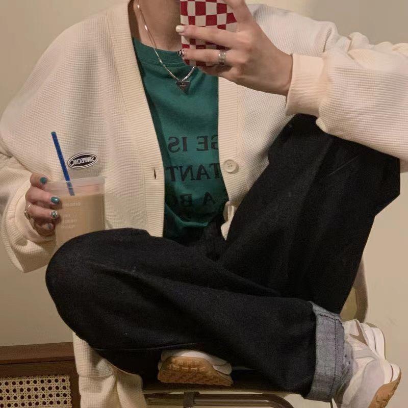 Product Introduction of Women Áo Len Cardigan Bánh Quế Thiết Kế Đẹp Cho Nữ, Phong Cách Lười Biếng Mùa Xuân Và Mùa Thu, Áo Khoác Dệt Kim, Dễ Phối Đồ, Thích Hợp Cho Học Sinh, Thời Trang, Áo Học Sinh Top 10