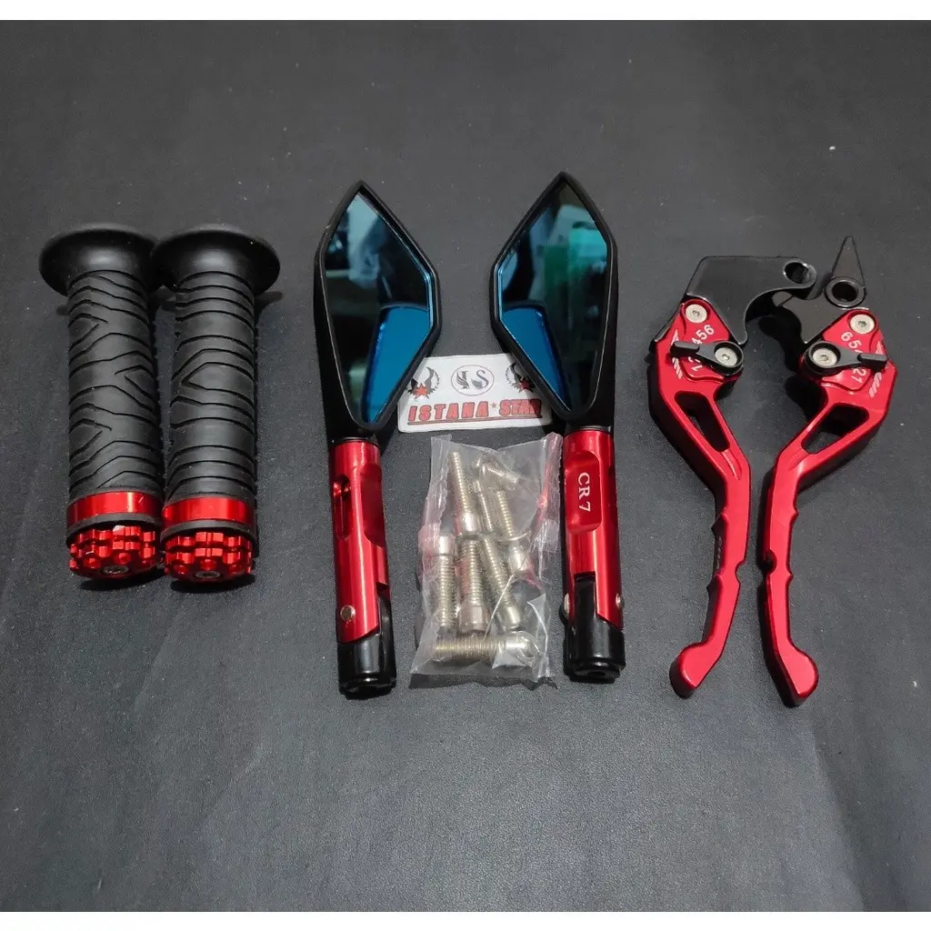 Paket 3in1 Spion Tomok V2 + Handle Rem Stelan + Handgrip Jalu Ring UNIVERSAL Semua Motor