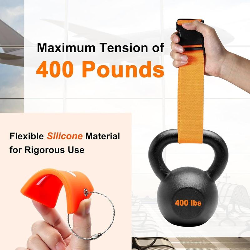 Product Introduction of Portable Travel Set, 4 Counts/set Luggage Straps & Silicone Luggage Tags, Handbag Travel Luggage Tag, for Travel Essentials 7
