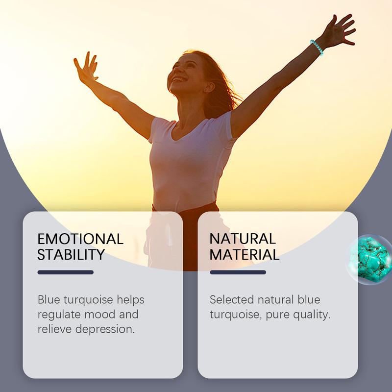 Product Introduction of Blue Turquoise Bracelet Personality Simple Elegant Versatile Fashion Accessory Hand Decoration Portable Bracelet 5
