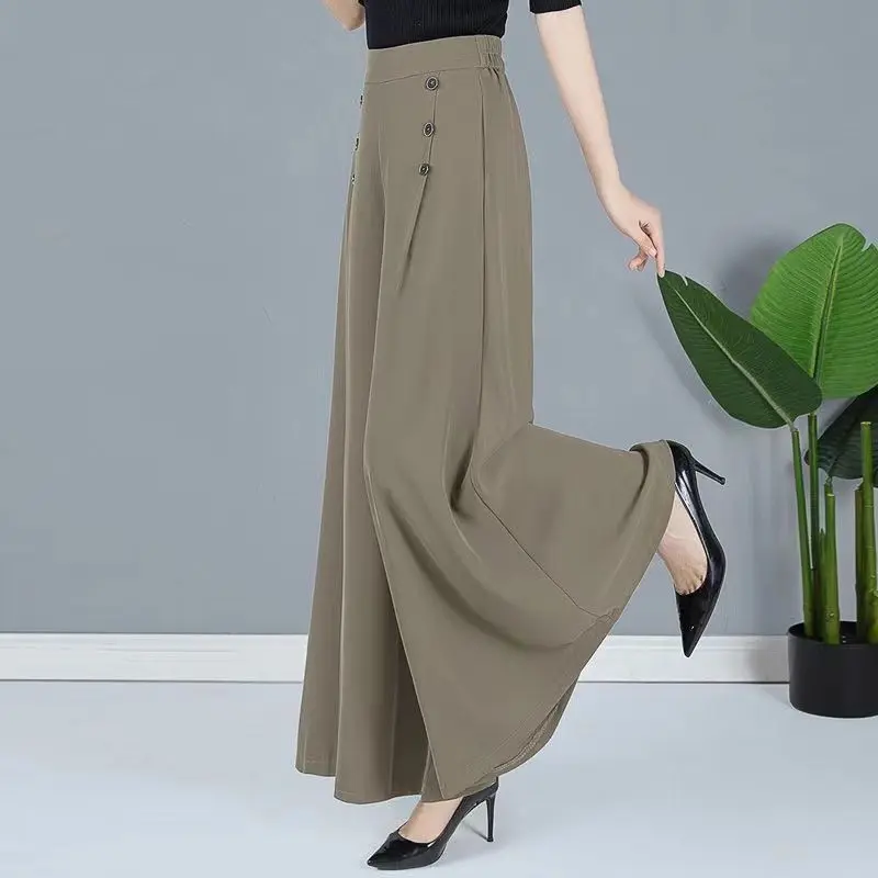 Quần Cho Mẹ, Phong Cách Mùa Hè, Cho Phụ Nữ Trung Niên, Cạp Cao, Ống Rộng, Dáng Rộng Vừa Vặn Thường Ngày, Bó Sát, Quần Nữ, Quần Váy, Phong Cách Mới, Quần Xòe Women Pants