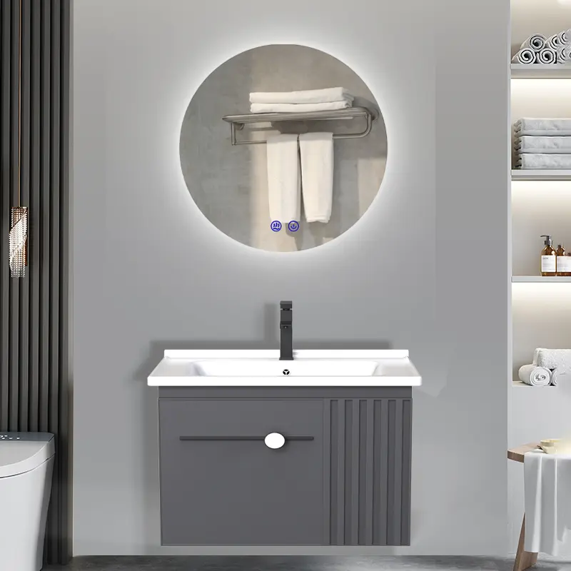 GUANJIE - kabinet kamar mandi (50CM/60CM)- Aluminium (Bathroom Cabinet)wastafel cabinet Kabinet Cermin LED 4