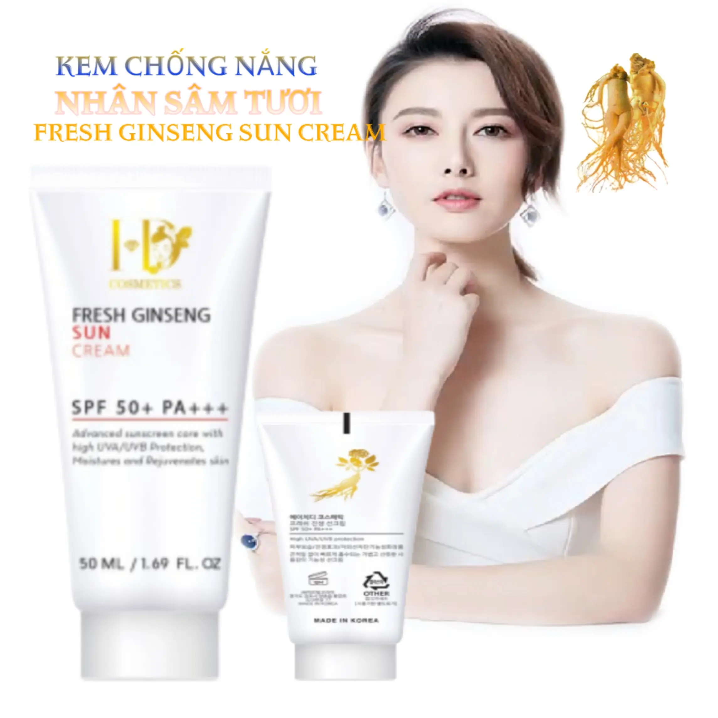 Kem chống nắng nhân sâm Hàn quốc (Fresh ginseng sun cream)