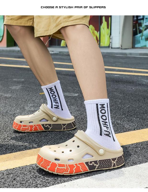 Product Introduction of Cave shoes: men's summer wear, new fashion and versatile, super thick, wear-resistant, sports beach toe sandals 12