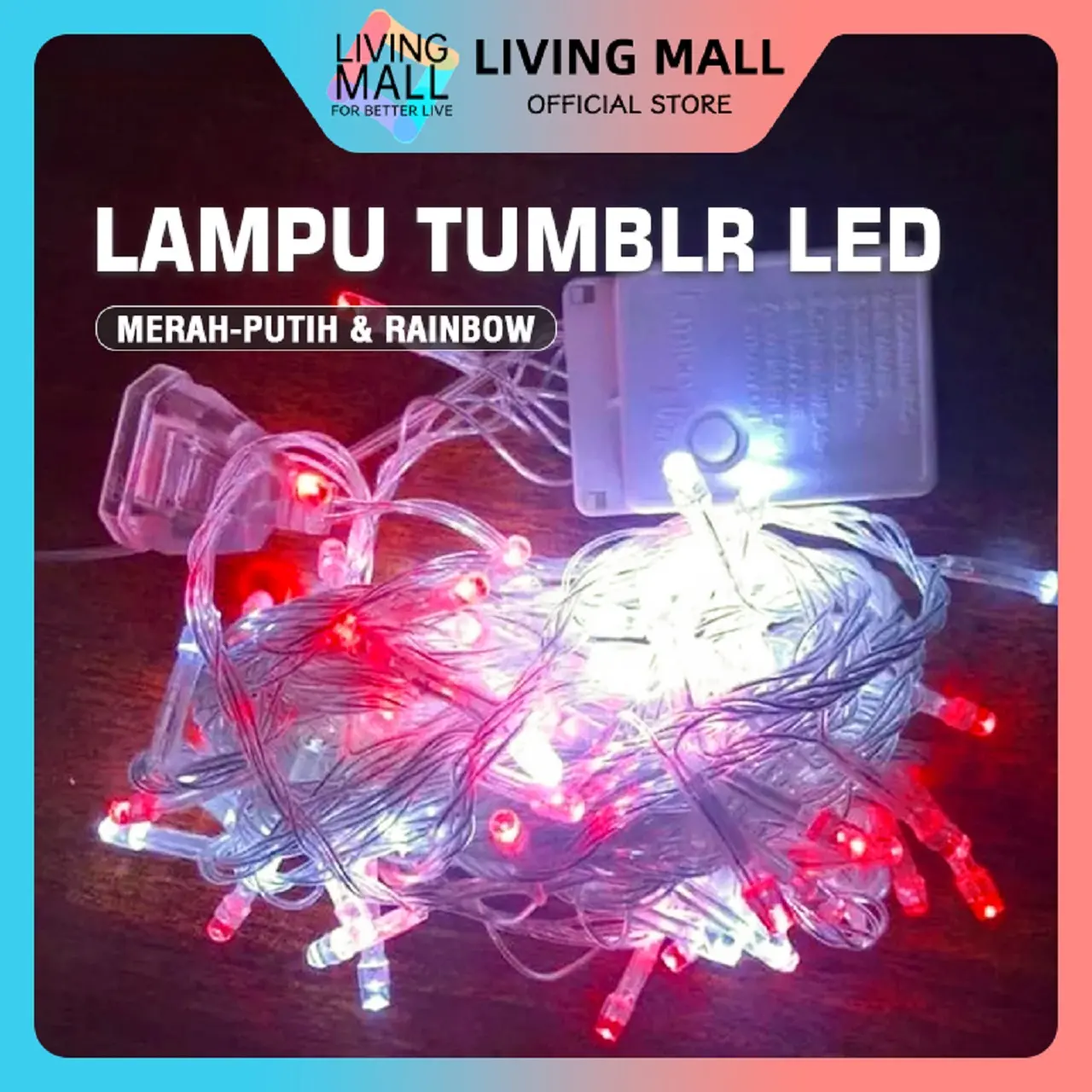 Lampu Tumblr Merah-Putih 17 Agustus / LED RGB Dekorasi Natal / Fairy Lights Warna Rainbow