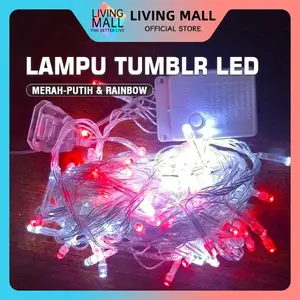 Lampu Tumblr Merah-Putih 17 Agustus / LED RGB Dekorasi Natal / Fairy Lights Warna Rainbow