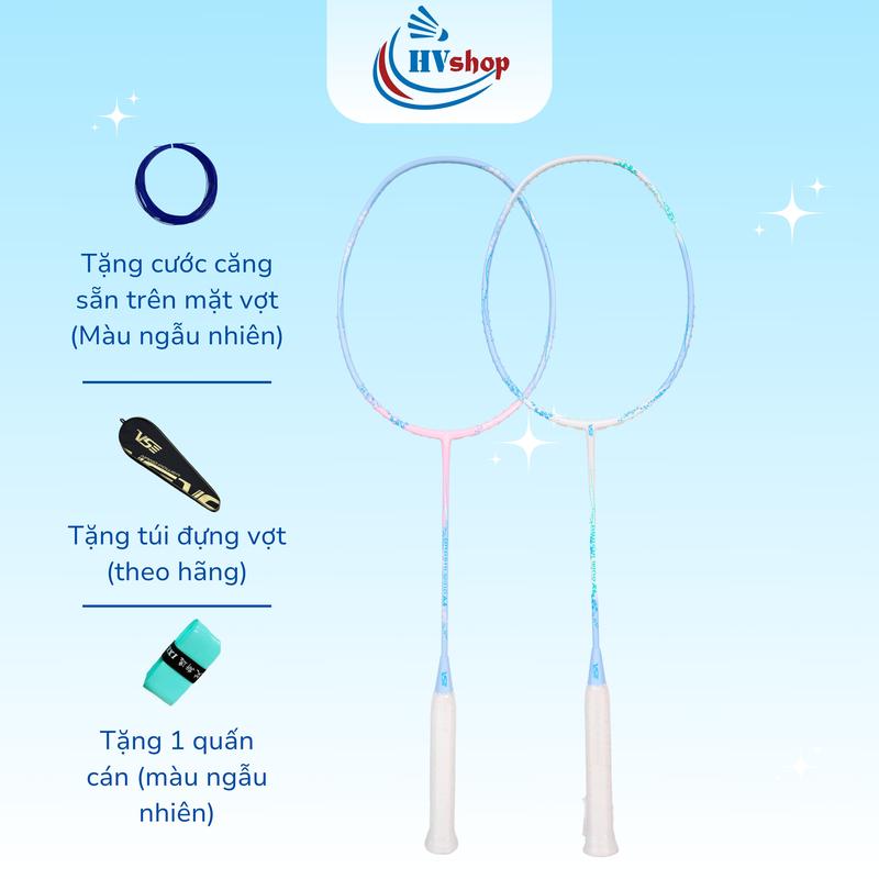 Vợt Cầu Lông VS Arashi Wind A4 A6 Đế Đen - Tặng cước căng sẵn trên mặt vợt màu ngẫu nhiên quấn cán và túi đựng vợt - HVShop