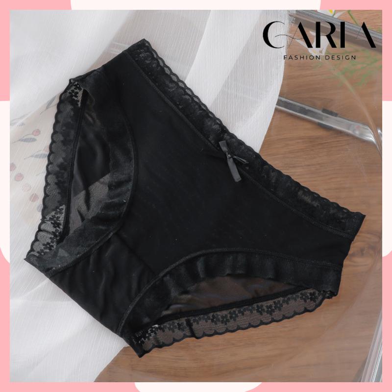 Set 5 Quần Lót Nữ Su Lụa Tàng Hình Viền Ren Đính Nơ, Phong Cách Hàn Quốc QL9119 Women Tua Rua Tua Rua 8