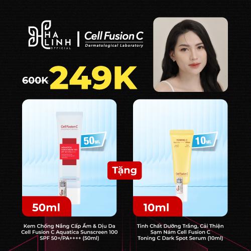   Võ Hà Linh x Cell Fusion C  Kem Chống Nắng Hỗ Trợ Cấp Ẩm & Dịu Da Cell Fusion C Aquatica Sunscreen 100 SPF 50+ PA++++  50ml  
